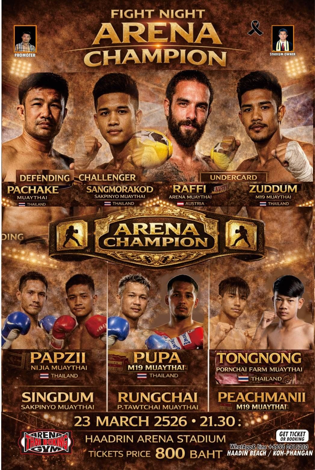 Muay Thai Fight Night at Haad Rin Arena, Koh Phangan on 23 March 2026 — buy tickets online