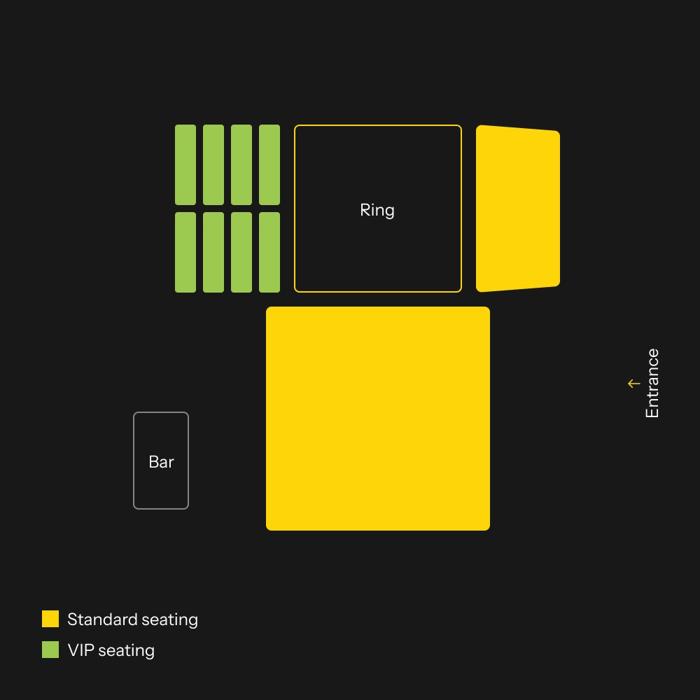 Venom Muay Thai Gym seating plan, Koh Phangan